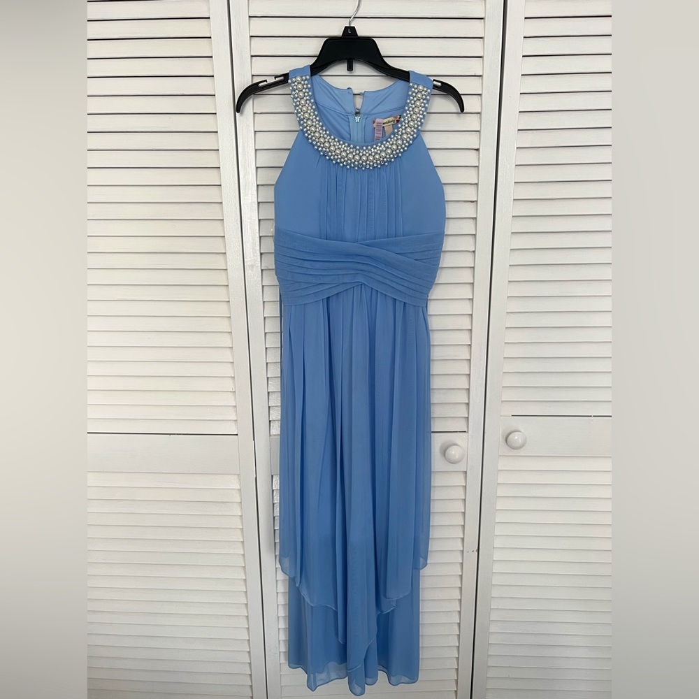 Speecklers Long Blue Pearled Dress